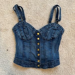 Guess Denim Bustier Top size XS